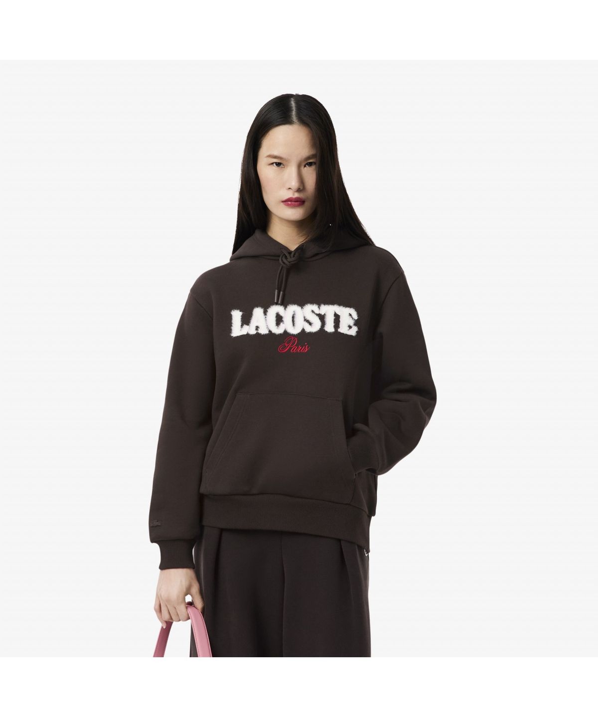 라코스테(LACOSTE) 여성 플러피 레터링 후드 스웻셔츠 SF5243-55N SKB