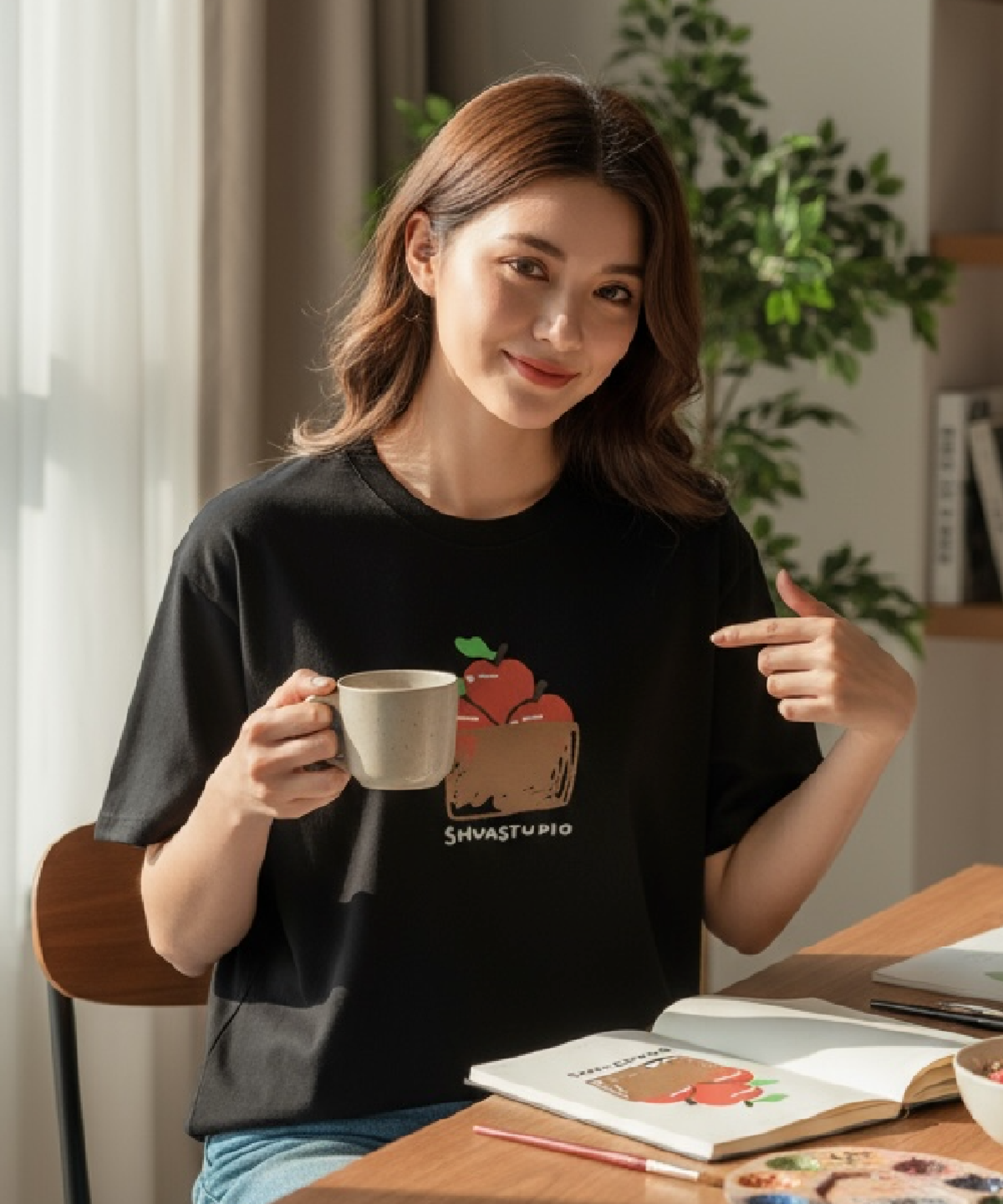 수아트(XHUA'T) 애뽀 티셔츠
