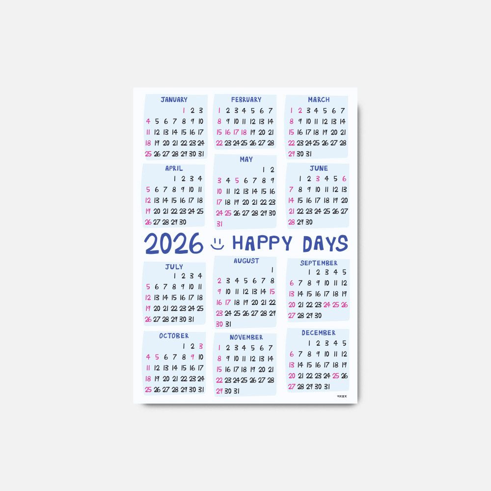 2026 Calendar Poster A3