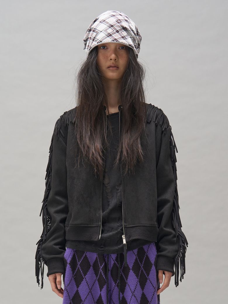 KACEY SUEDE ZIP-UP_BLACK