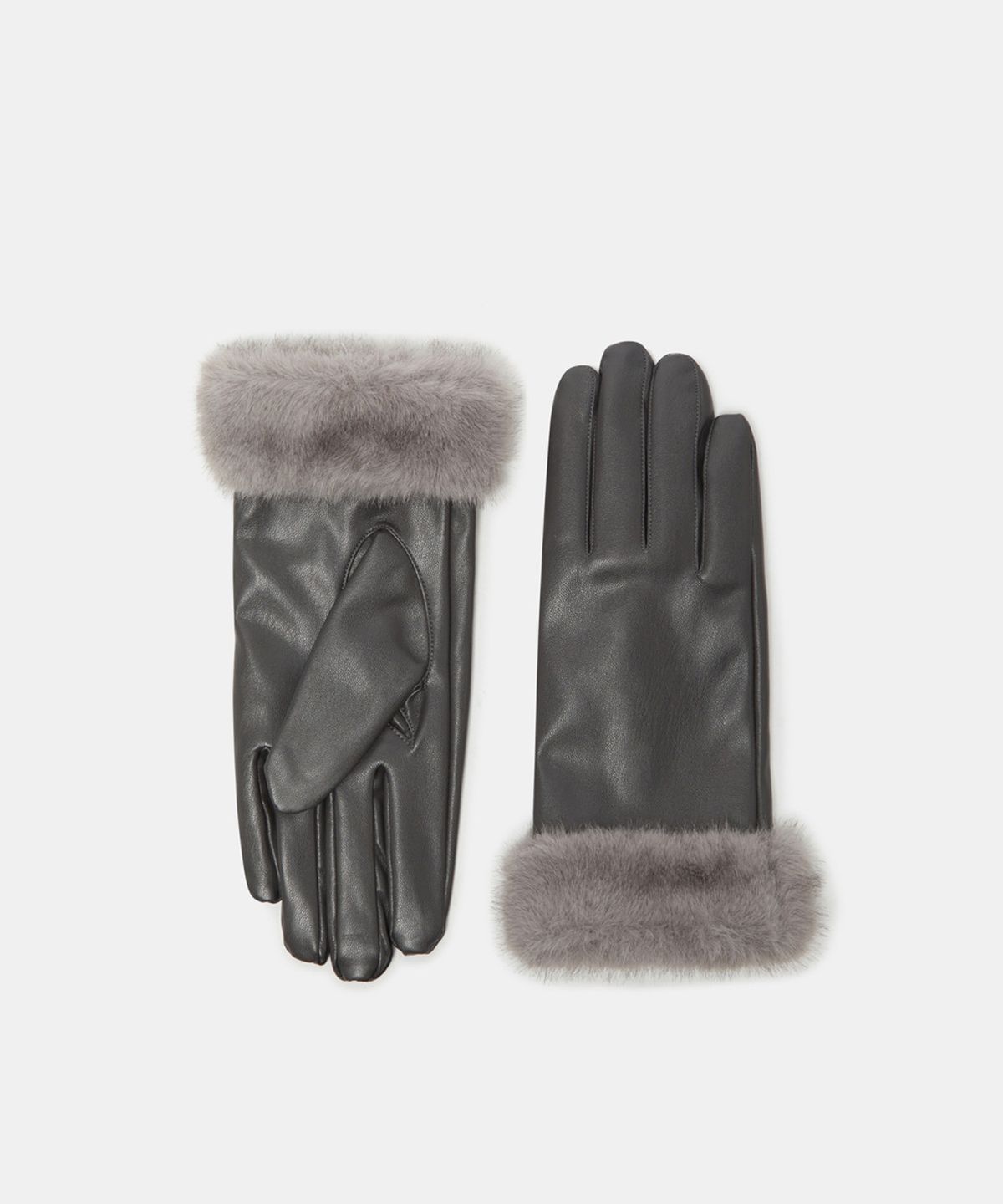 쿠론(COURONNE) Fur Trim Gloves_RCHAX25642GYX