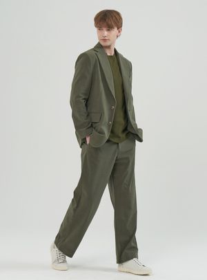 코듀로이 와이드 밴딩 팬츠_그린