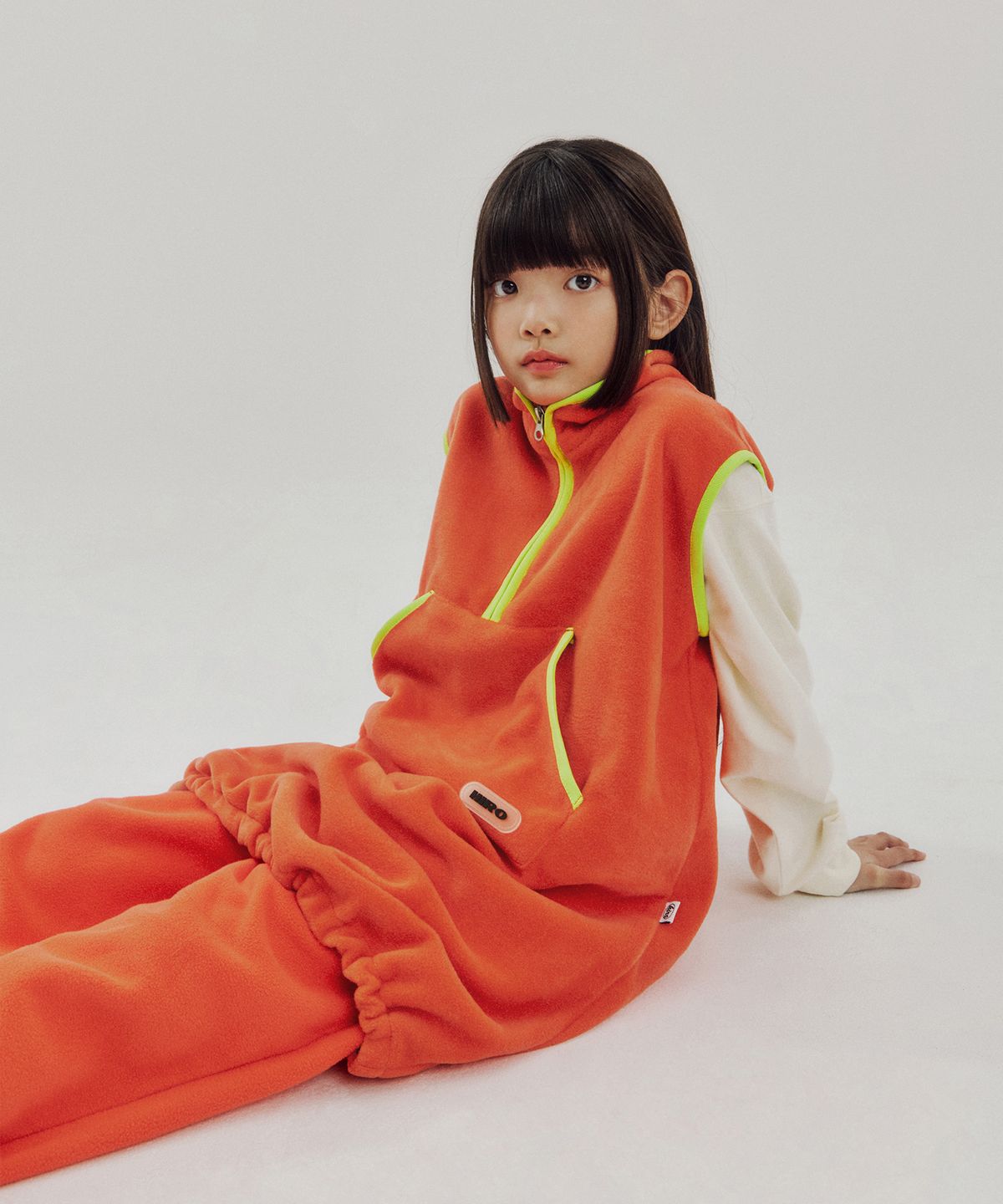 히로(HIRO) 하프집업 플리스 원피스_RED (RED)
