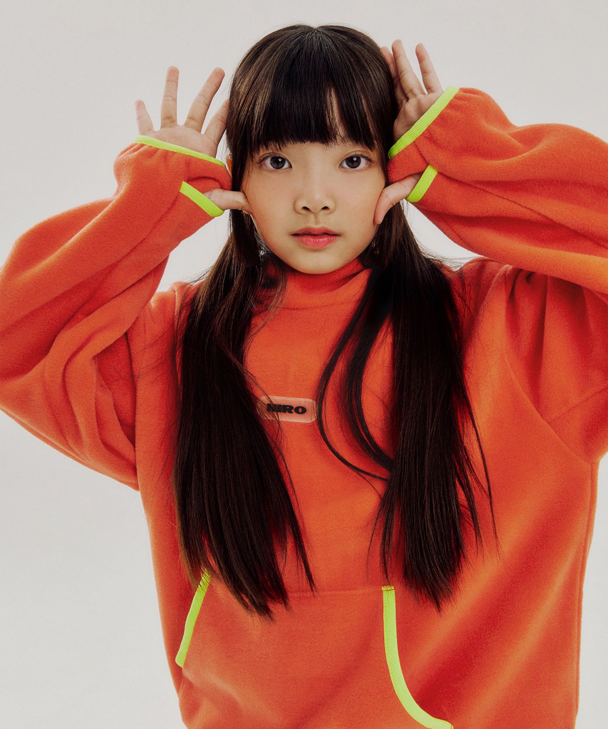히로(HIRO) 핑거홀 플리스 후디_RED (RED)