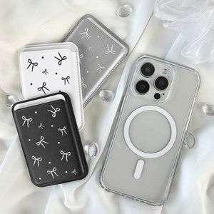 리본패턴 맥세이프 가죽 카드지갑