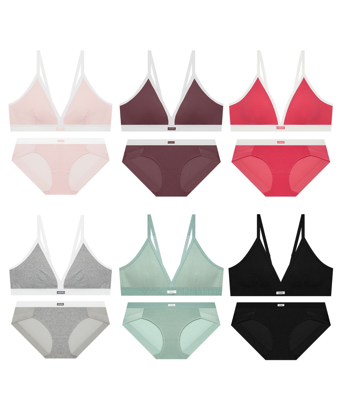 코데즈컴바인 이너웨어(CODES COMBINE INNERWEAR) 비쥬 브라렛 햄팬티 세트_6Colors