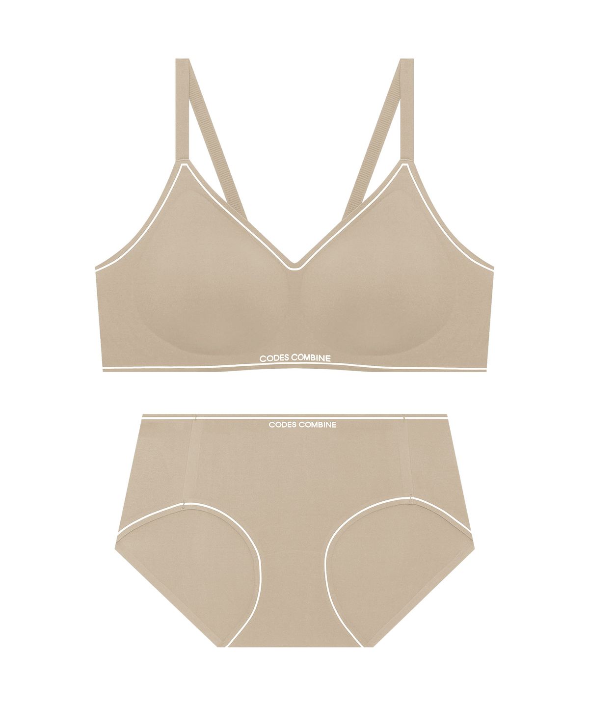 코데즈컴바인 이너웨어(CODES COMBINE INNERWEAR) 라인포인트 무빙젤리 스포츠 브라 팬티 세트_스킨