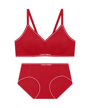 라인포인트 무빙젤리 스포츠 브라 팬티 세트_레드
