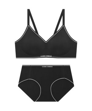 라인포인트 무빙젤리 스포츠 브라 팬티 세트_블랙