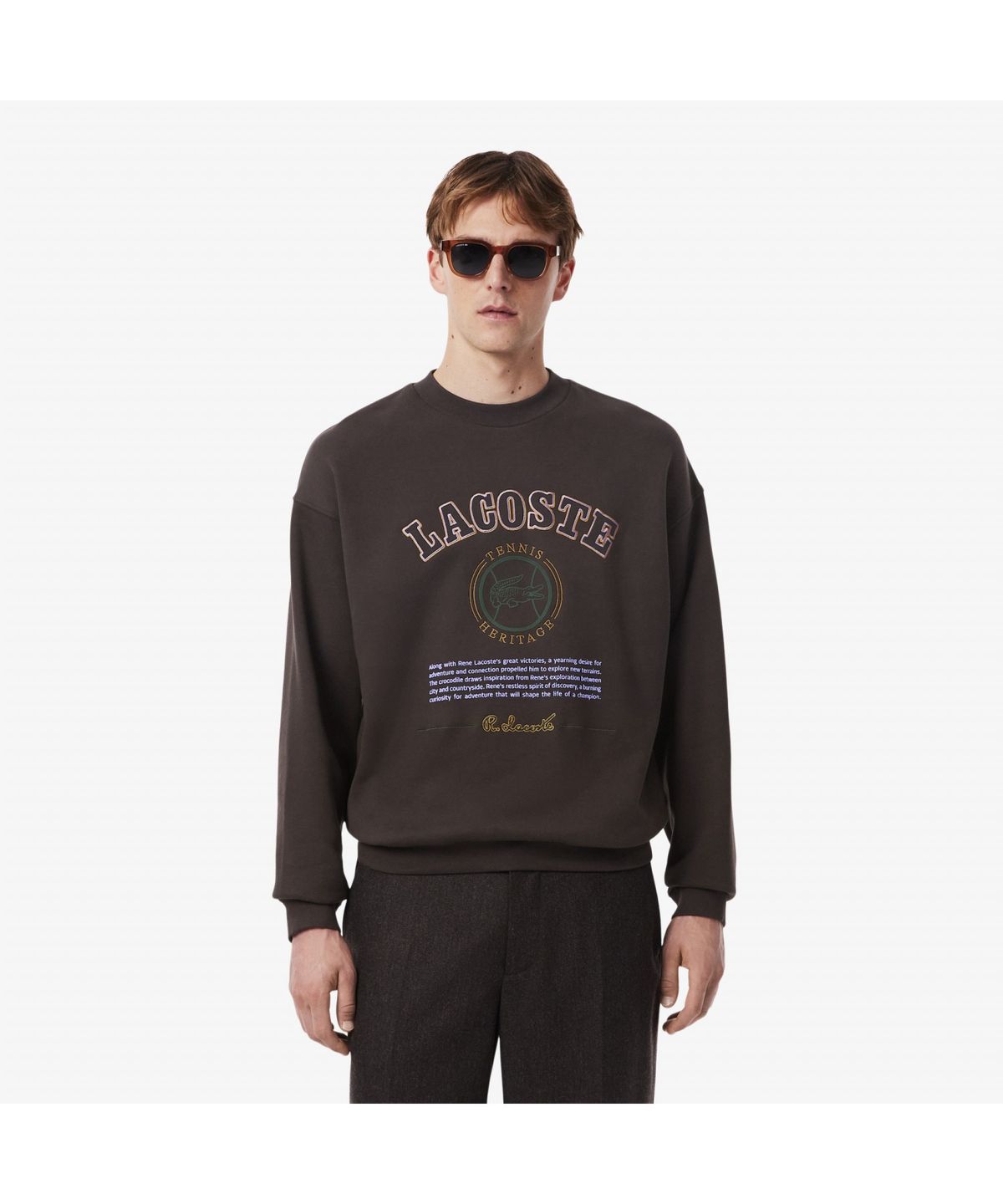 라코스테(LACOSTE) 남성 빅그래픽 루즈핏 크루넥 스웻셔츠 SH5888-55N SKB