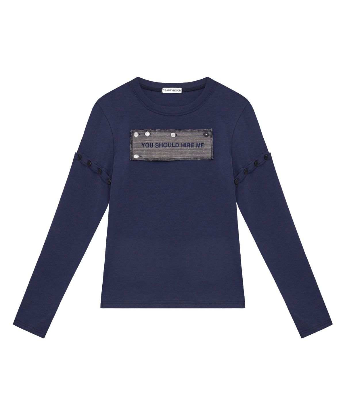 크래피룸(CRAPPYROOM) HIRE ME CONVERTIBLE  LONG SLEEVE (NAVY)