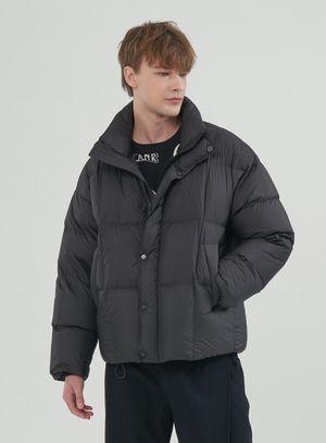 하이넥 다운 점퍼_블랙