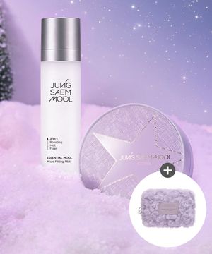 [홀리데이SET] 에센셜 스킨 누더 쿠션 (리필포함) + 물 미스트 120ml (퍼플 퍼 파우치 증정)