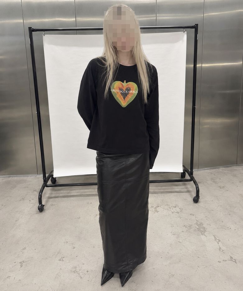 PAPAYA FLESH/CROP LOOSE FIT LONG SLEEVE