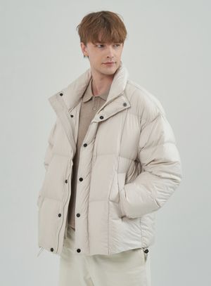 하이넥 다운 점퍼_베이지