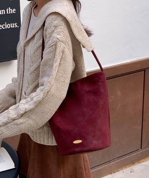 러브 숄더백 와인누벅 [파우치세트]