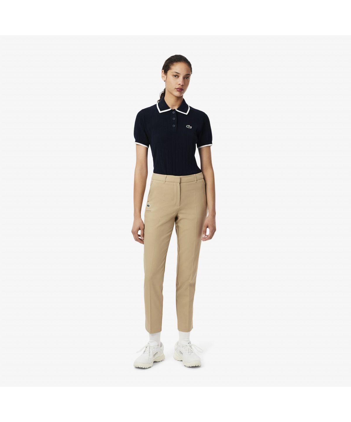 라코스테(LACOSTE) 여성 골프 밑단 슬릿 팬츠 HF4555-55N 02S