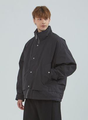 커브드 헤비 다운 점퍼_블랙