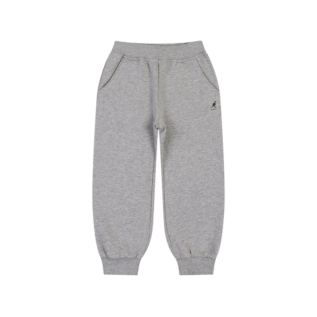 캉골키즈(KANGOL KIDS) 클럽 로고 브러쉬드 저지 조거 팬츠 RD 0001 멜란지 그레이