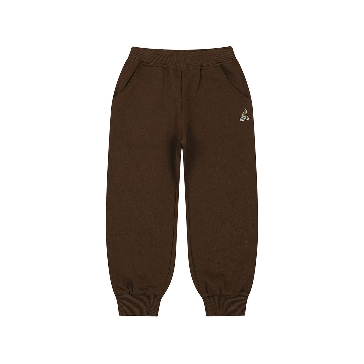 캉골키즈(KANGOL KIDS) 클럽 로고 브러쉬드 저지 조거 팬츠 RD 0001 브라운