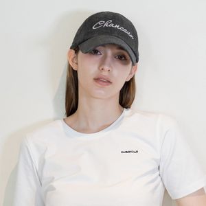 LUCKY OVERFIT BALLCAP WASHING CHARCOAL 남녀공용 챙이 긴 볼캡 오버핏 야구모자