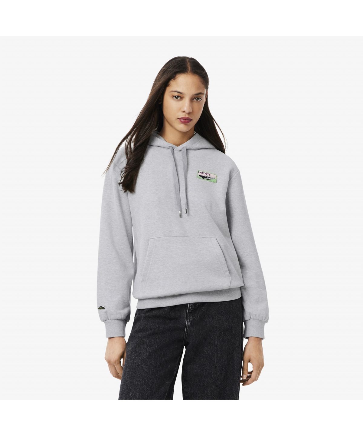 라코스테(LACOSTE) 여성 테니스 코트 패치 후드 스웻셔츠 SF6189-55N CCA