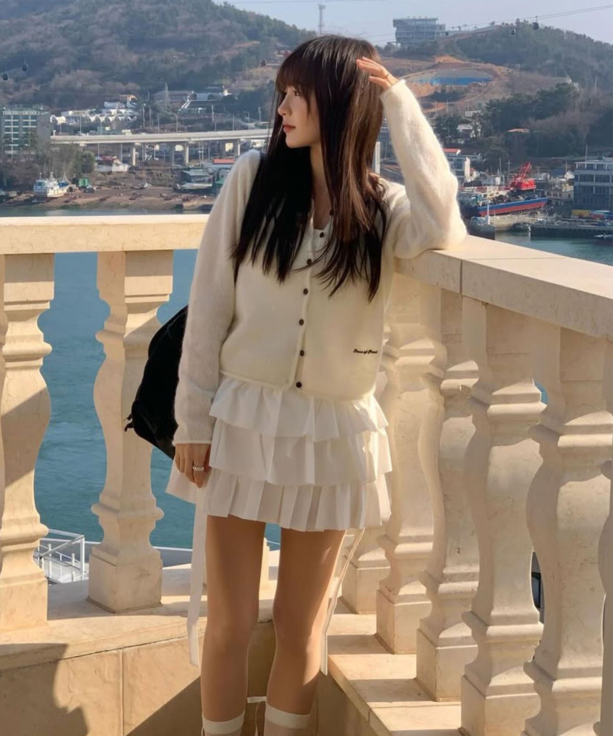 하우스 오브 폰드(HOUSE OF POND) Super Fine Mohair Round Neck Cardigan_Ivory