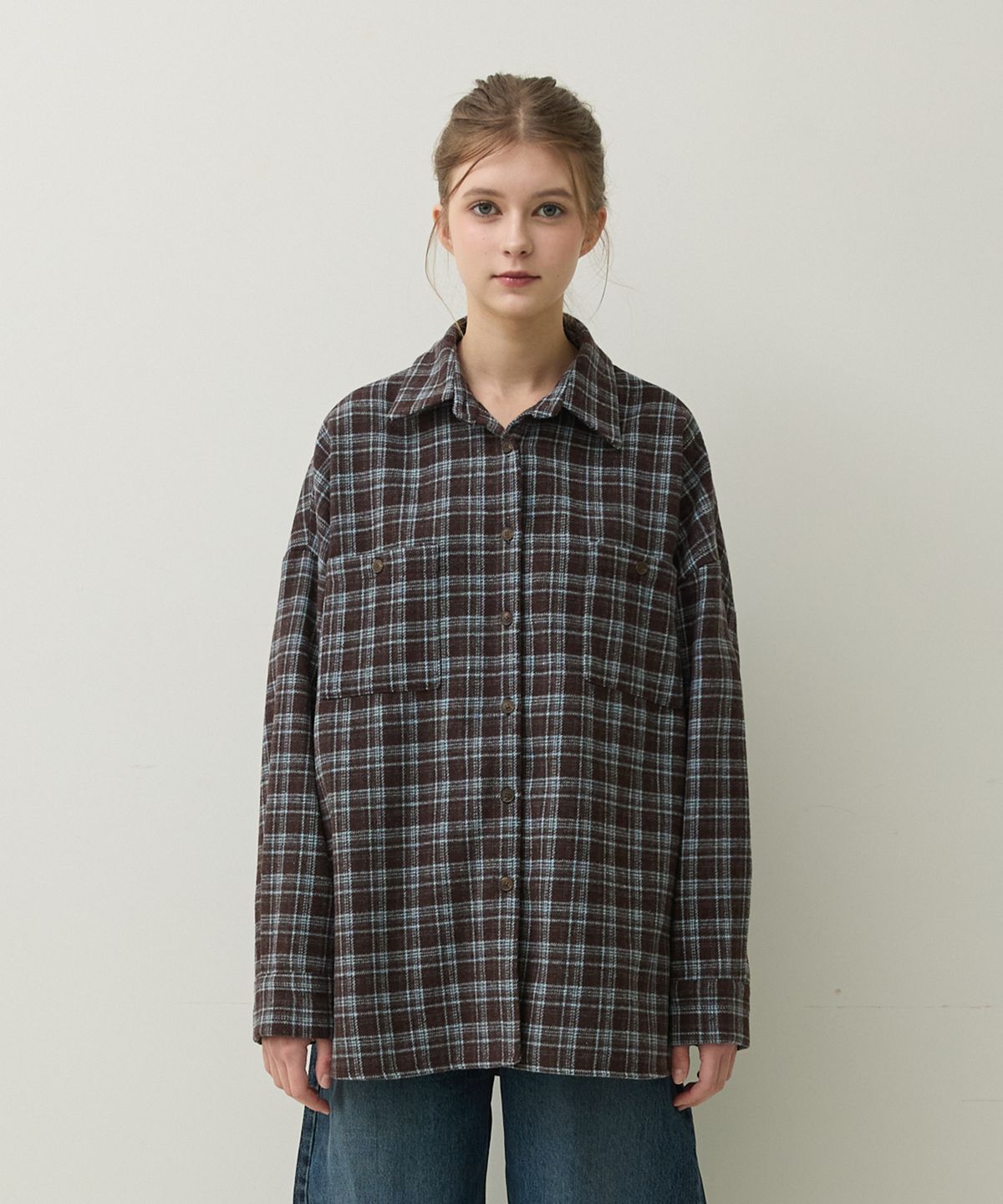판도라핏(PANDORAFIT) Tyler Check Shirt (brown)