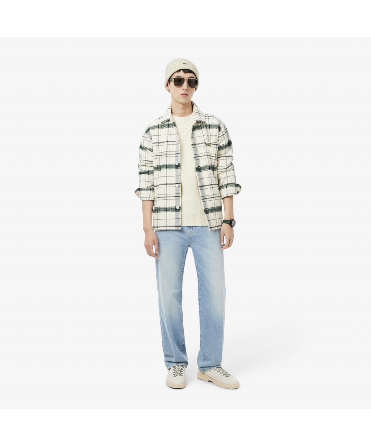 라코스테(LACOSTE) 남성 아이코닉 니트 울 비니 RB8203-55N XFJ