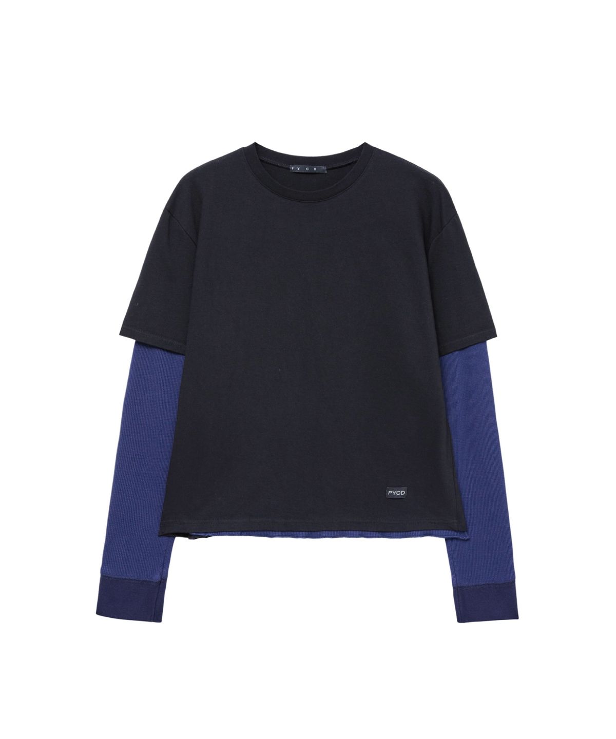 친다운(CHIN DOWN) LAYERED TEE (BLACK)