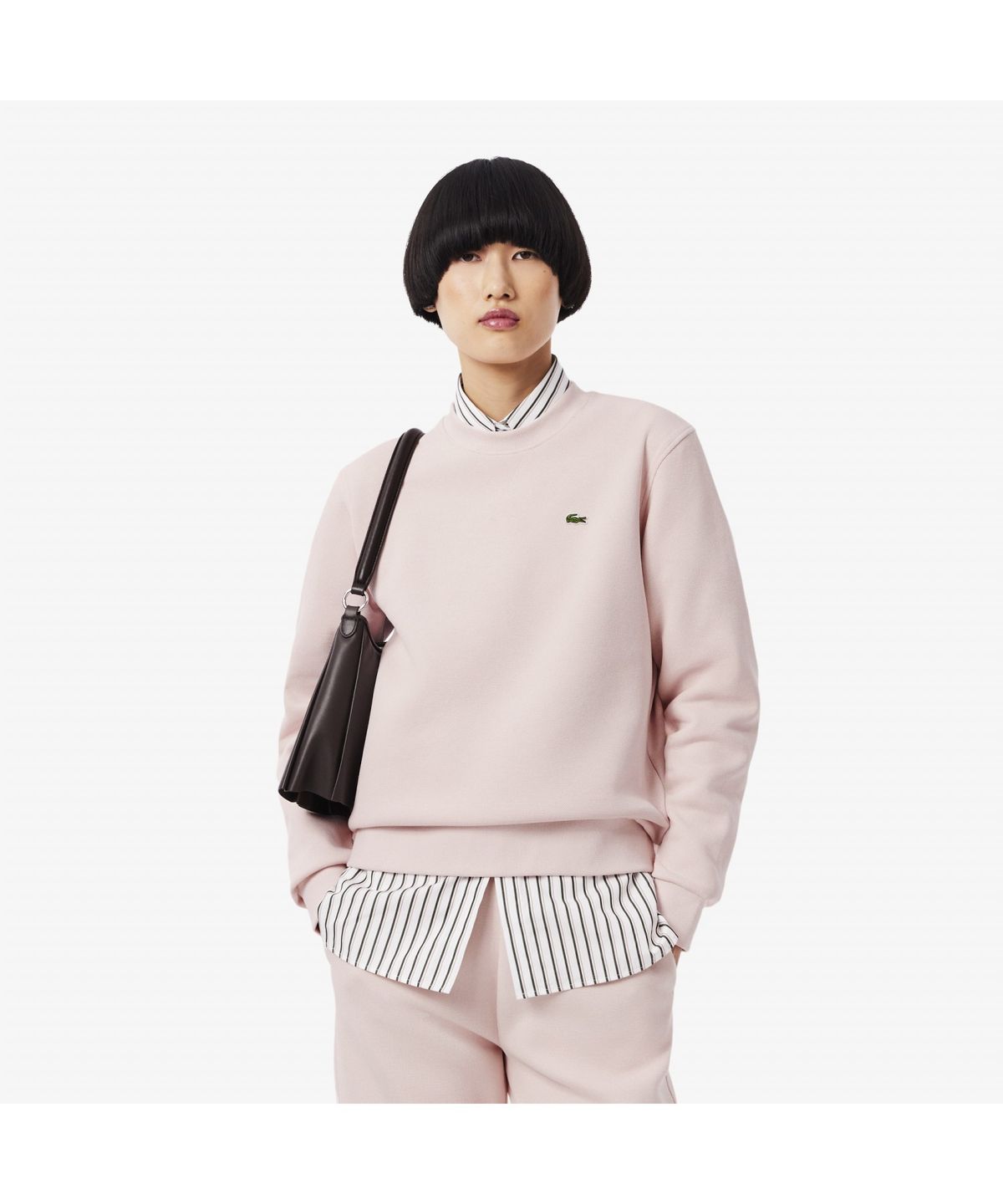 라코스테(LACOSTE) 여성 더블페이스 피케 크루넥 스웻셔츠 SF5245-55N ADY