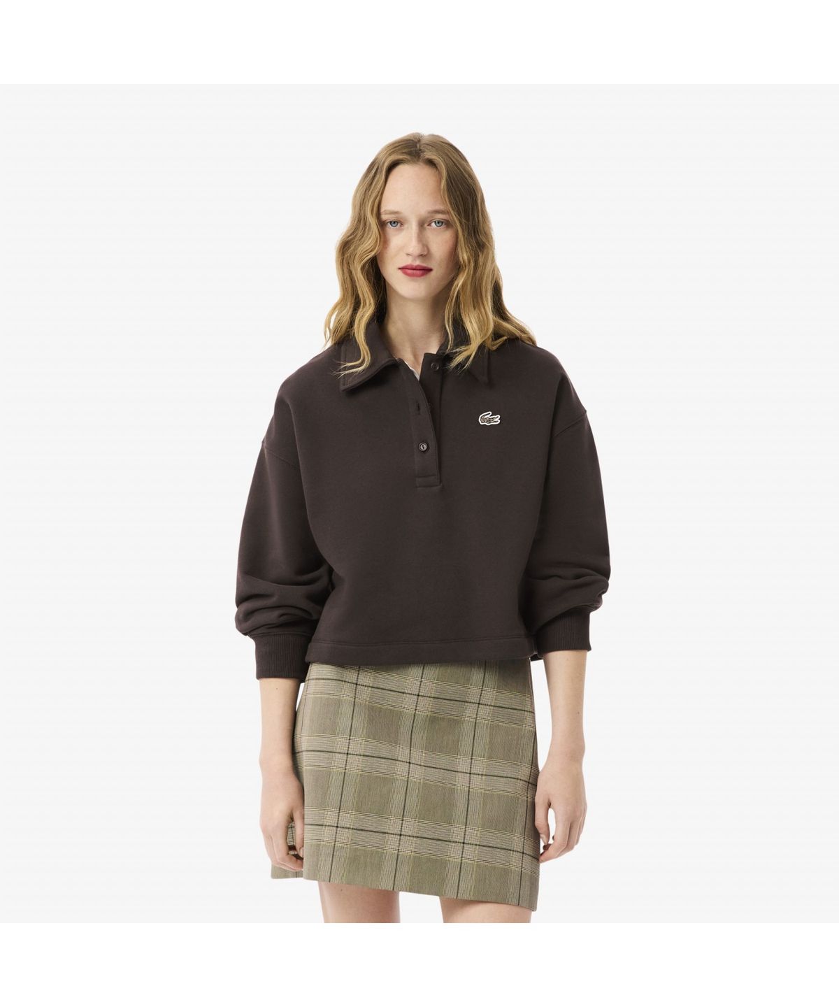 라코스테(LACOSTE) 여성 체크 크록 폴로 스웻셔츠 SF5275-55N SKB