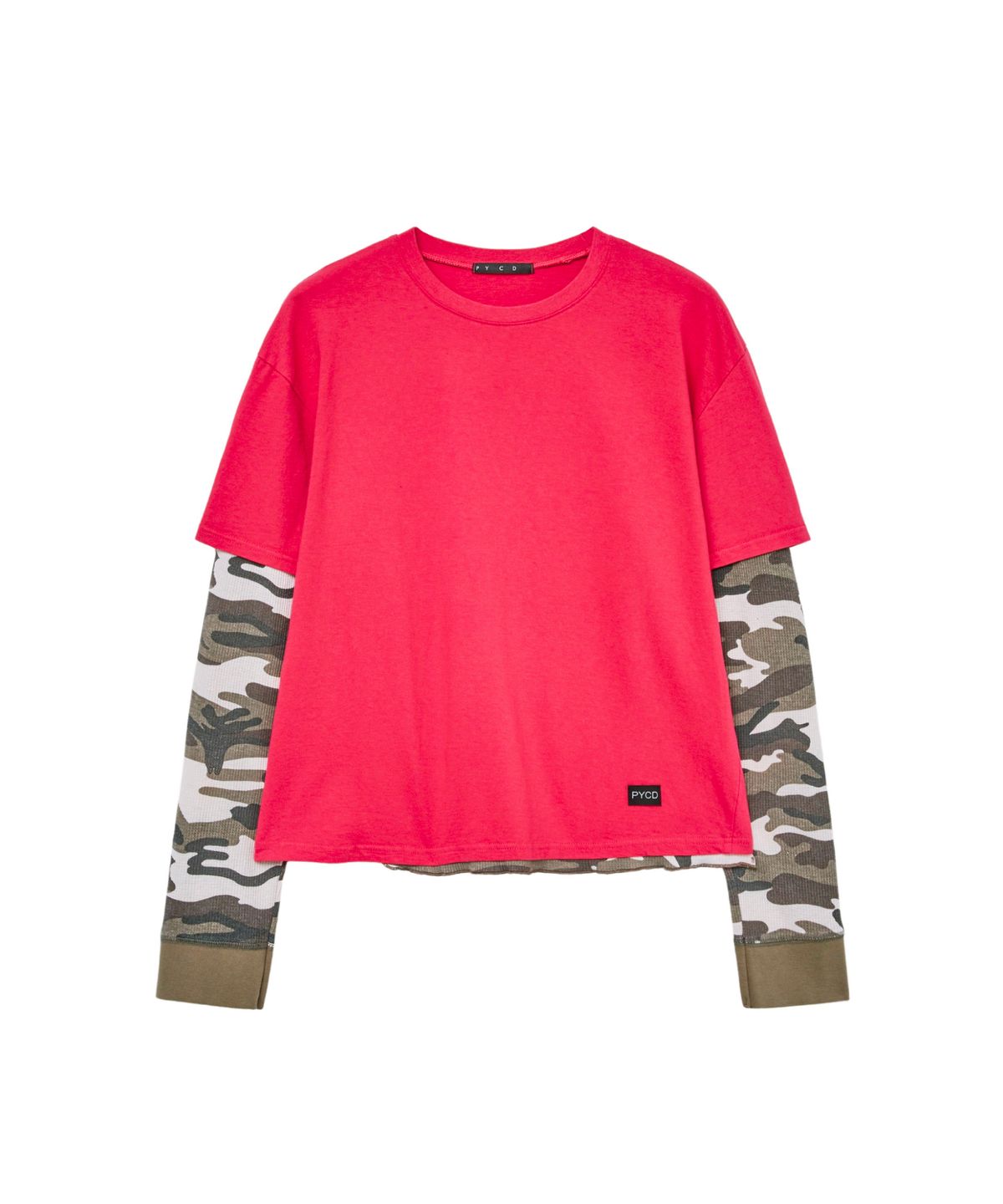 친다운(CHIN DOWN) LAYERED TEE (RED)