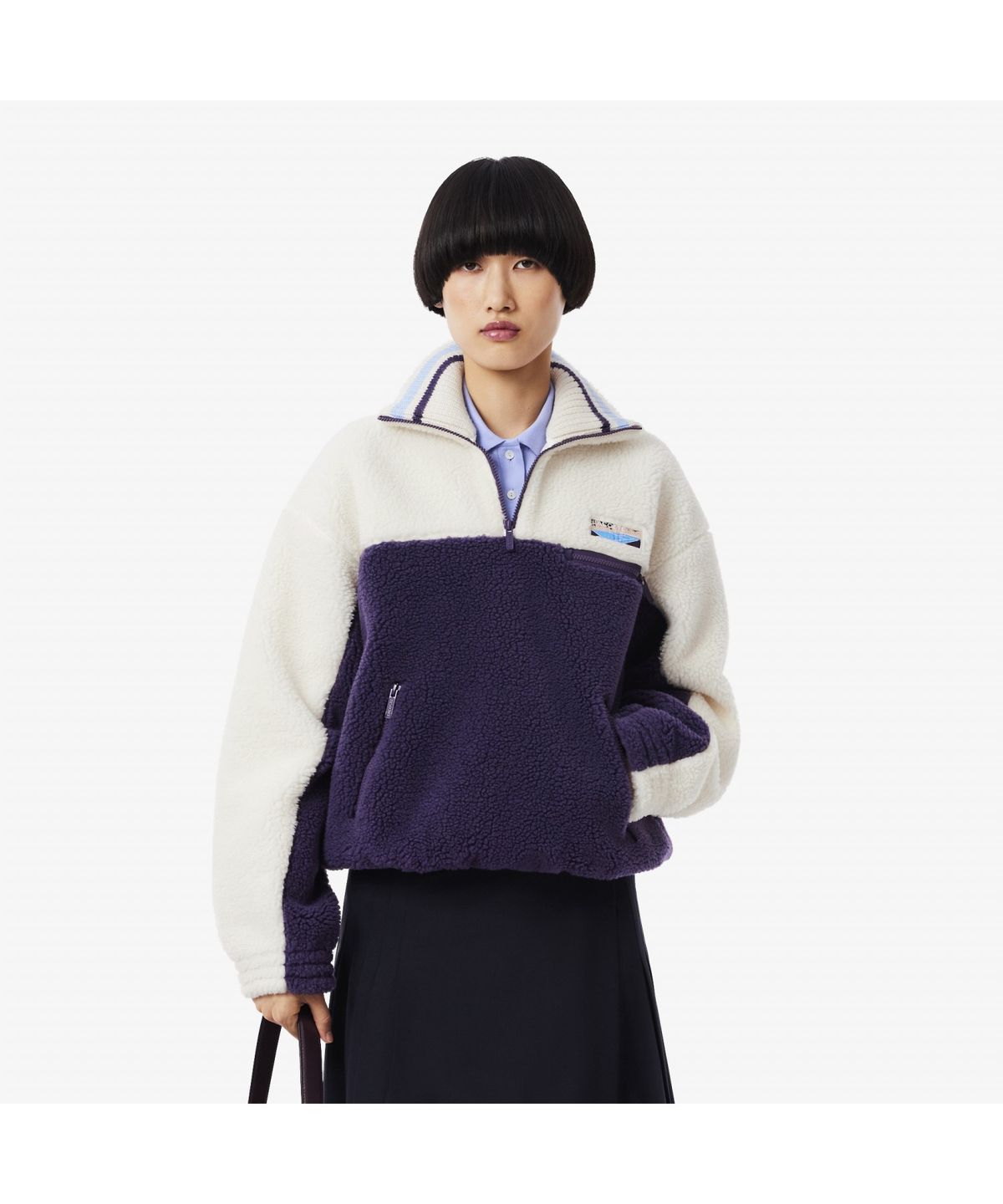 라코스테(LACOSTE) 여성 폴라폴리스 하프집업 스웻셔츠 SF5266-55N AIE