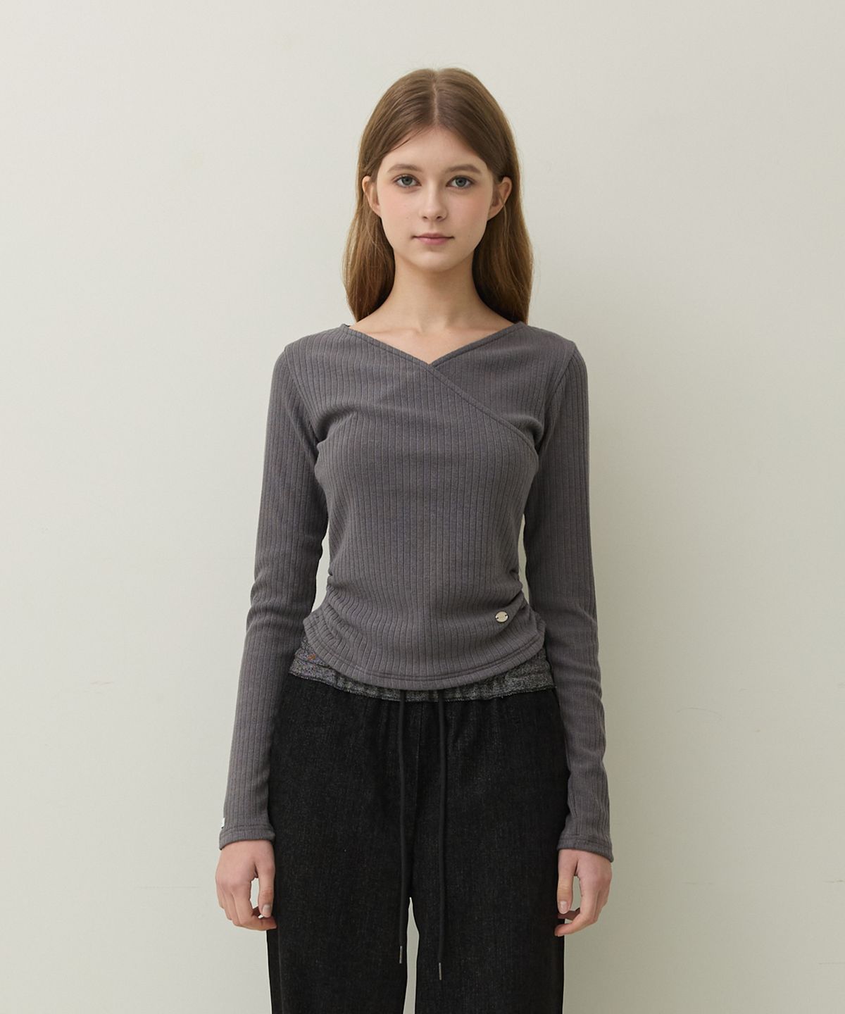 판도라핏(PANDORAFIT) Belling Wrap T-shirt (dark gray)