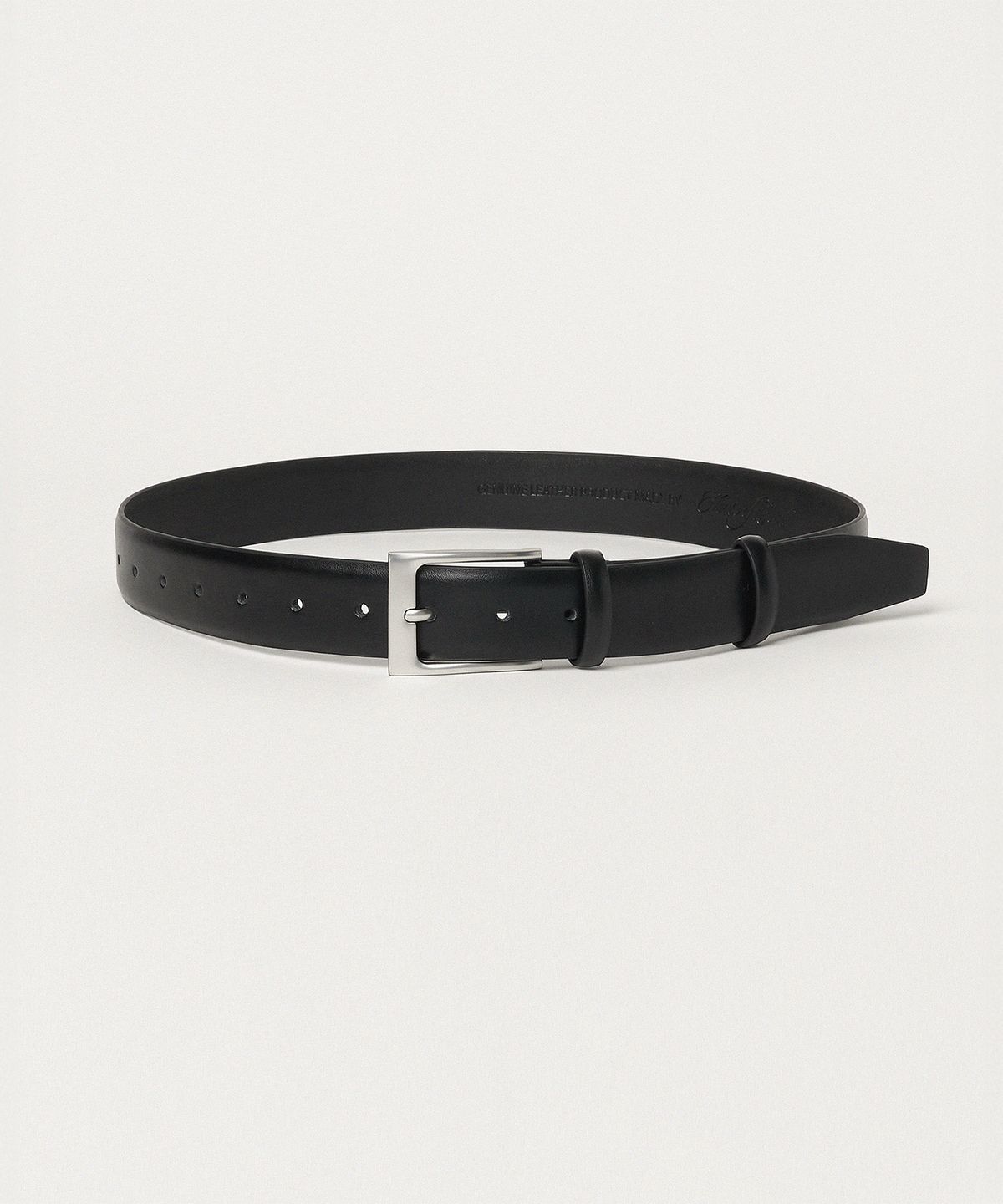 하우스 오브 폰드(HOUSE OF POND) Wide Cow Leather Square Belt_Black