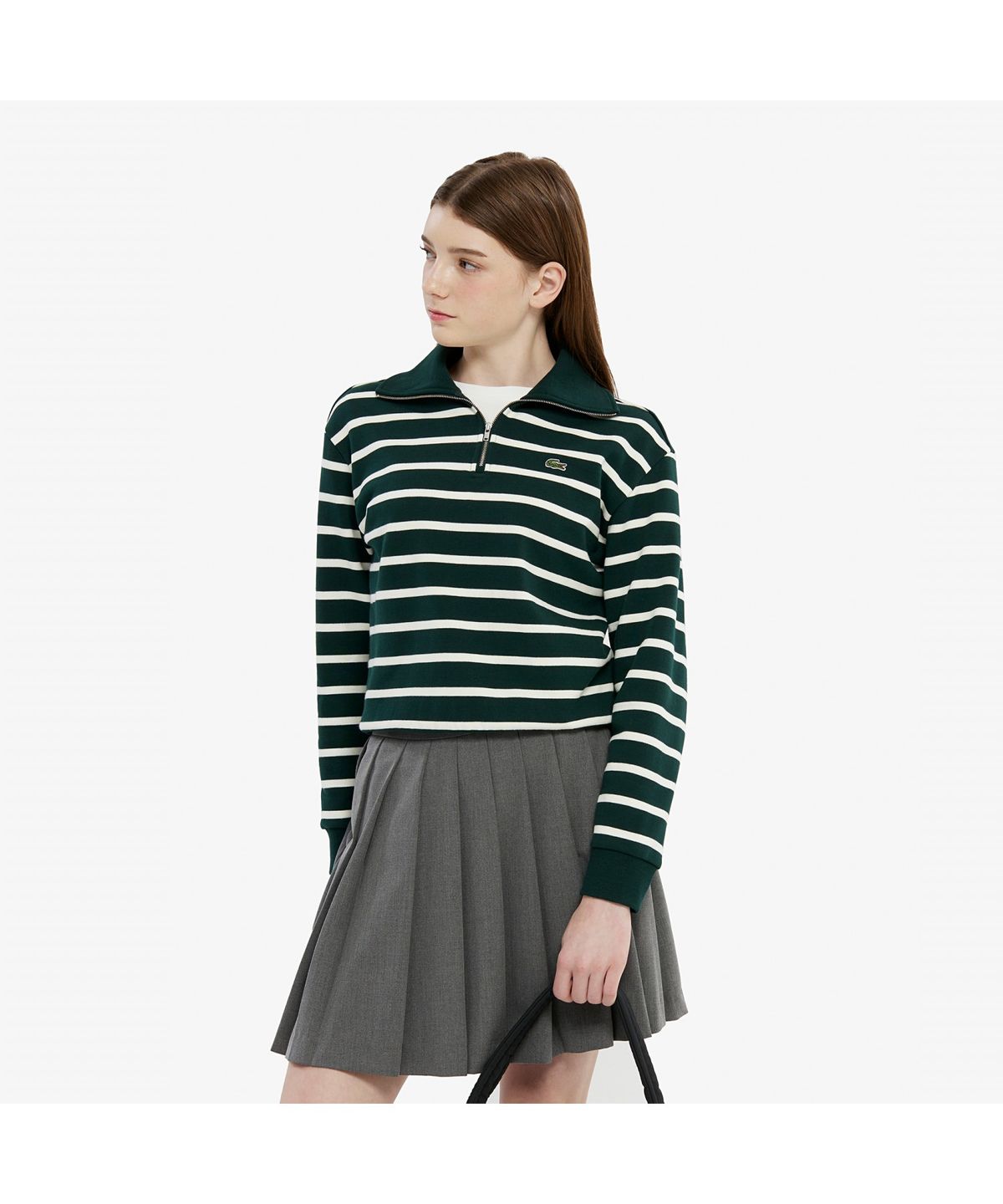 라코스테(LACOSTE) 여성 하프집업 스웻셔츠 SF286E-55N YZP
