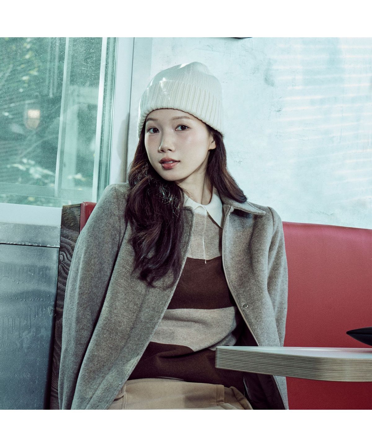 라코스테(LACOSTE) 여성 울캐시미어 럭비 스웨터 AF550E-55N 02S
