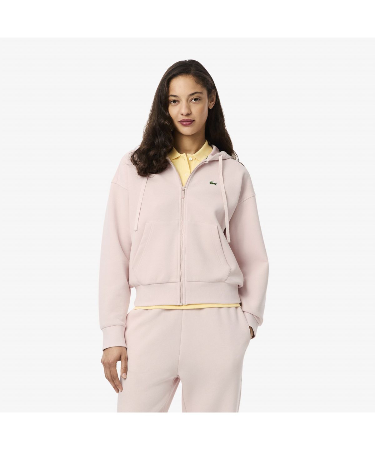 라코스테(LACOSTE) 여성 더블페이스 피케 후드집업 스웻셔츠 SF5272-55N ADY