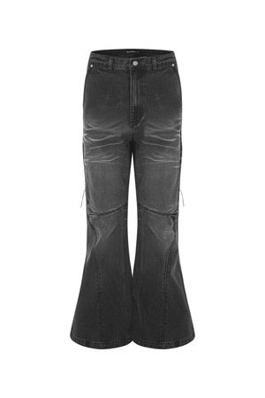 서처드 부츠컷 데님 팬츠 블랙