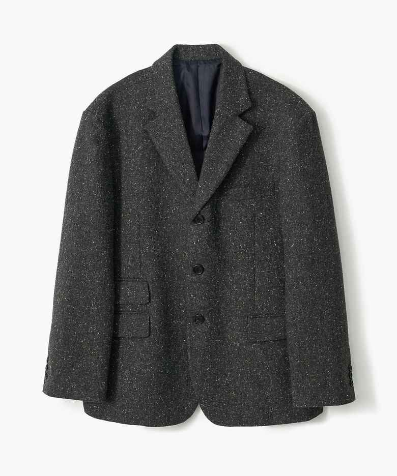 [F/W]투 플랩 포켓 3B 블레이저_네프 트위드 차콜