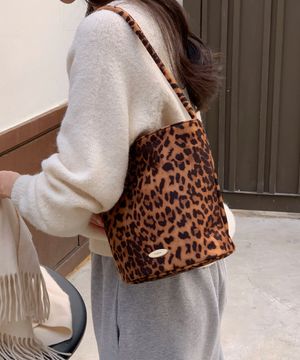 러브 미니 숄더백 레오파드 스웨이드 [파우치 세트]