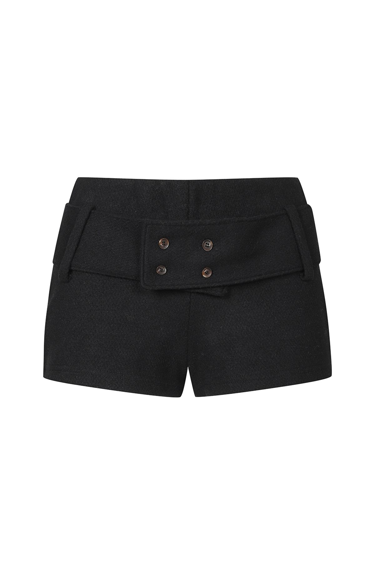 피프트 에일리어스(FIFTHALIAS) Snug belted micro shorts Black