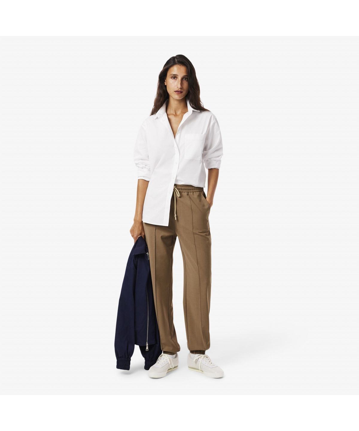 라코스테(LACOSTE) 여성 울블렌드 테일러드 트랙팬츠 HF7451-55N 02S