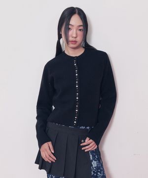 Cashmere Sparkle Star Cardigan_Black