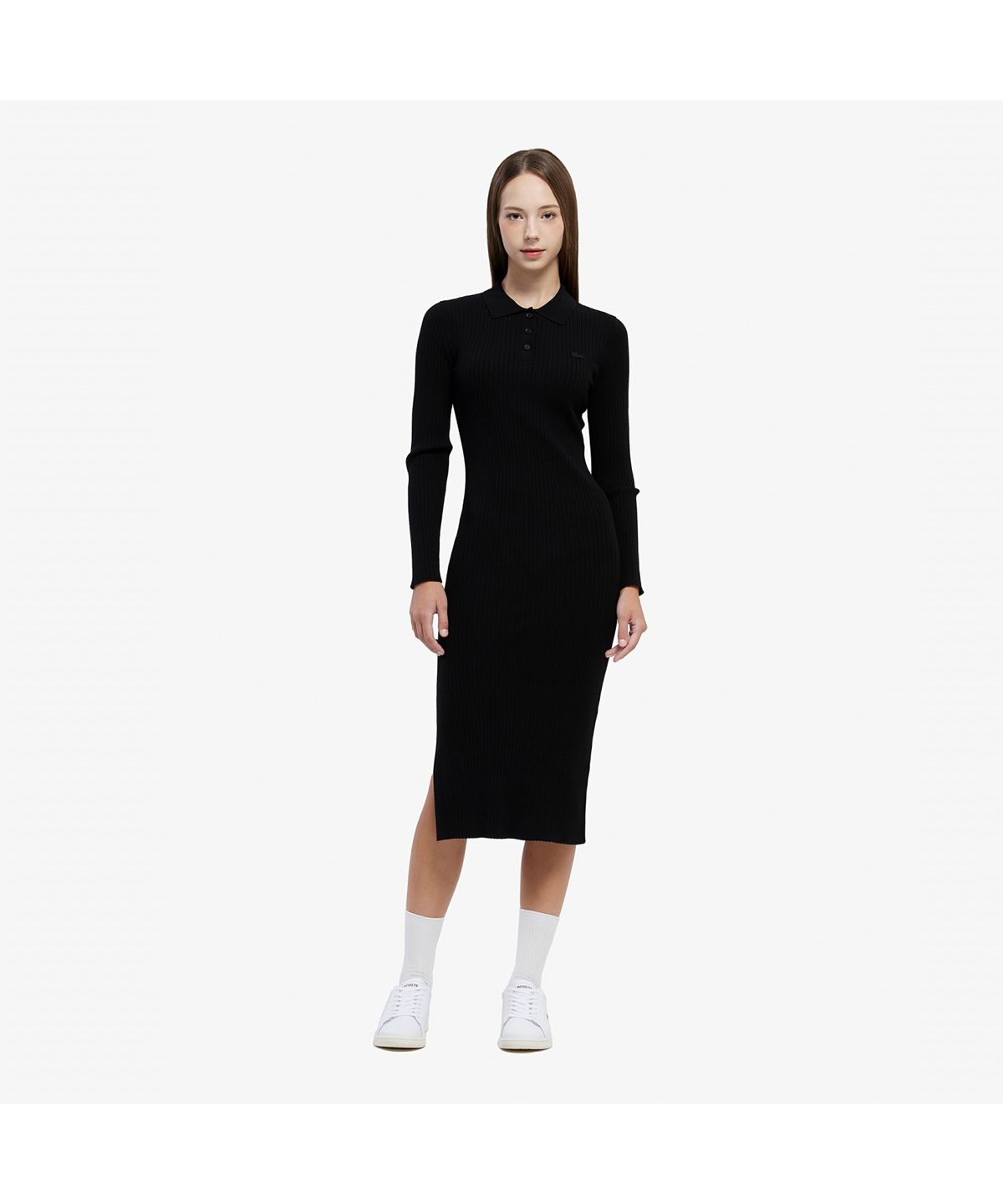 라코스테(LACOSTE) 여성 립조직 카라 드레스 EF997E-55N 031