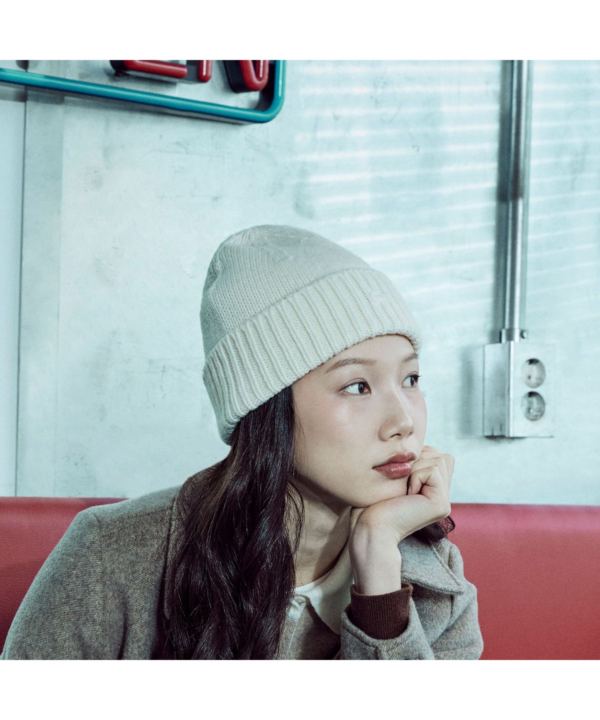 라코스테(LACOSTE) 여성 3D 울 심리스 비니 RB4163-55N XFJ