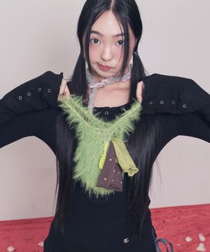 [Fakiii x LUA] Handmade Puppy Knitting Mini Bag