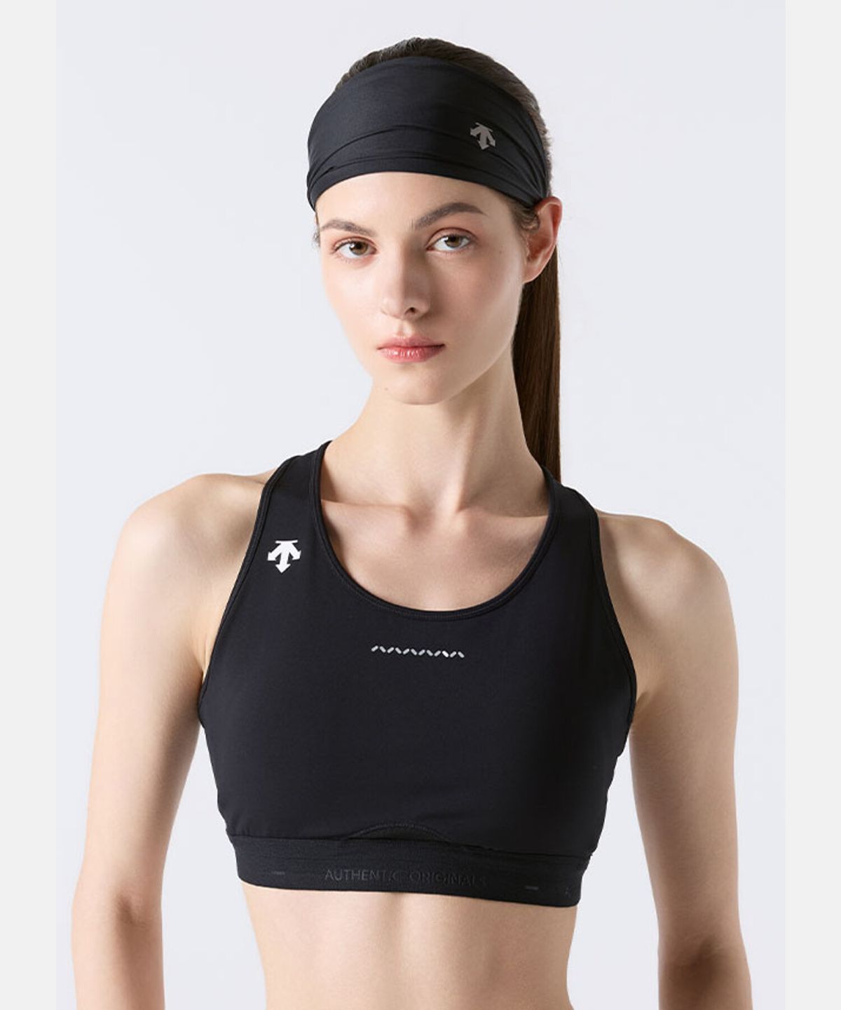 데상트(DESCENTE) 러닝 와이드 헤드밴드 블랙 SR123RSU11