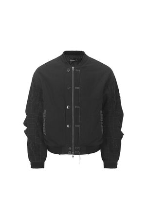 스카라인 바시티 자켓 블랙